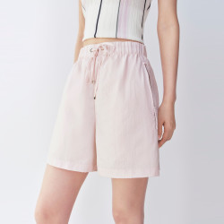 太平鸟 光自由粉色连帽长袖衬衫短裤套装女A3CAG2430