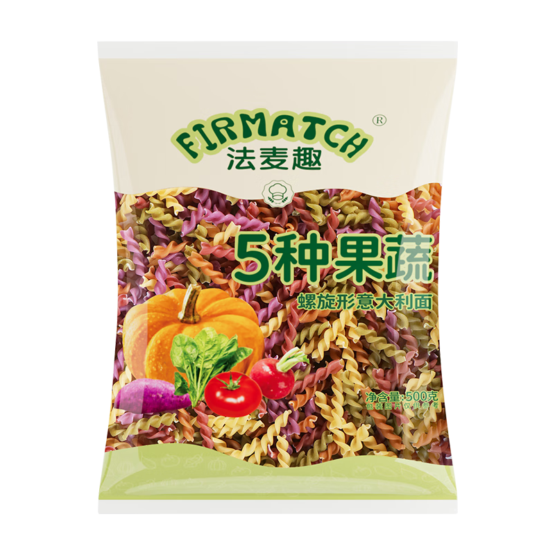 法麦趣 五色果蔬螺旋意大利面 500g