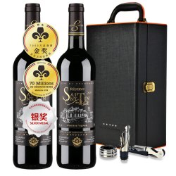 波尔多AOC级老藤珍藏14度原瓶进口波尔多红酒2瓶装