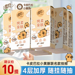 清风 卡皮巴拉纸挂抽巾悬挂式抽纸4层加厚家用卫生纸巾