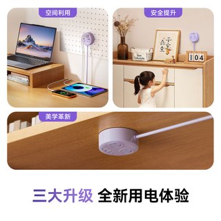 奥睿科 小磁包插排 15W快充 天空蓝 2AC+2A2C口 2米