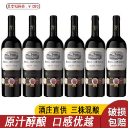 法国进口精选白马干红葡萄酒14.5度750ML*6支彩箱装