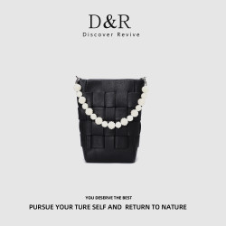 DiscoverRevive2024秋冬新款时尚百搭小众手工编织包包E369-黑色