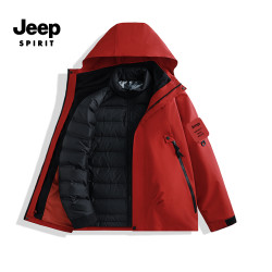 JEEP SPIRIT JEEPSPIRIT吉普新款秋冬情侣款三合一可拆卸保暖防风户外休闲外套