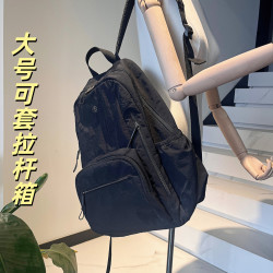 升级版旅行布包超轻双肩包大容量简约户外防水包 15寸
