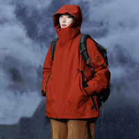 秋冬季新款朱雀红色户外三合一外套男女防风防水登山服保暖外套