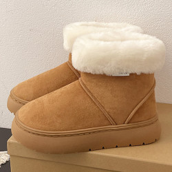 优遇家 冬季时尚雪地靴外穿保暖厚底棉鞋女款加绒加厚雪地靴TZ