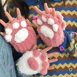 手工猫爪手套材料包编织工具可爱针织秋冬款送闺蜜送女友
