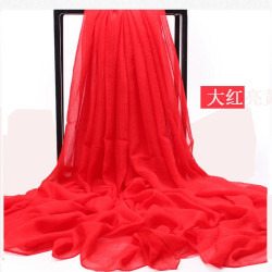糖果色加长沙滩巾薄款防晒披肩纯色丝巾加长款