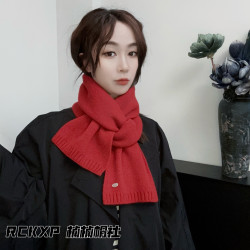 澳洲全羊毛冬季围巾女保暖时尚高定制版简约百搭男休闲本命年围脖