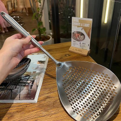 304不锈钢长柄煮面捞勺捞面勺厨房家用花椒沥水加厚加大加宽漏勺
