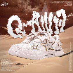 奇安达 秋季情侣穿搭鞋情侣款百搭复古时尚星星鞋雅丹板鞋鞋子066