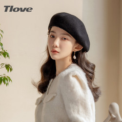 TLOVE 9203时尚百搭贝雷帽女士秋冬季新款百搭减龄日系简约优雅贝雷帽子