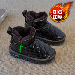 儿童雪地靴冬款防滑耐磨加绒加厚防水皮男孩保暖中小童女宝宝棉靴
