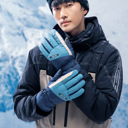 弥潮 冬季可触屏加绒加厚滑雪手套保暖骑车防冻男女款户外骑行玩雪