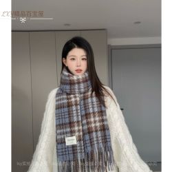 [LXY]2025秋冬新款韩版百搭网红奶油风情侣保暖围巾蓝色围脖时尚