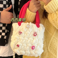 草莓x云朵包手工DIY编织材料包
