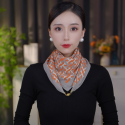 新款时尚潮流女士复古围巾女磁吸扣气质围脖保暖方巾