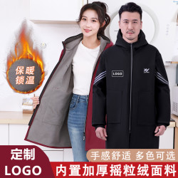秋冬正穿罩衣女新款时尚防水防油加绒保暖加厚男工作服定制logo字