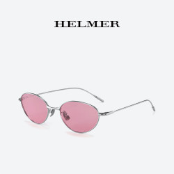HelmeR 超轻钛材HELMER老钱椭圆框墨镜女防紫外线y2k千禧偏光太阳镜T2201