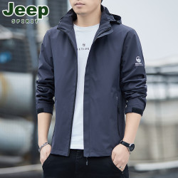 JEEP SPIRIT JEEP吉普外套男春秋新款大码防风防水夹克宽松休闲户外冲锋上衣男