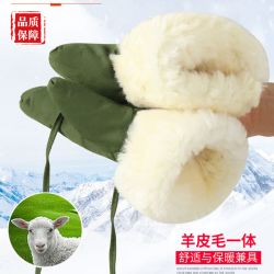 防寒女真皮新款纯羊皮耐磨冬季闷子手套一体保暖户外78式加厚防风