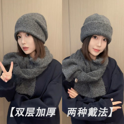 曼诗妮罗兰 堆堆帽子女针织毛线帽秋冬包头帽显脸小