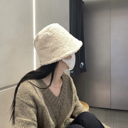 曼诗妮罗兰 渔夫帽韩版百搭保暖显脸小水桶盆帽前长后短型帽子