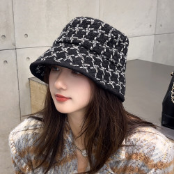 朵澜 小香风渔夫帽女秋冬季盆帽韩版时尚百搭显脸小水桶帽