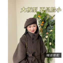 大头女孩闭眼入！宽松弹力针织贝雷帽女百搭造型画家帽