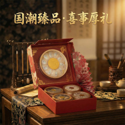 灵芝五拼礼盒装精美红参西洋参石斛鱼胶燕窝送礼高档滋补中秋年货
