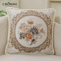 皇冠 CrowN皇冠抱枕欧式刺绣抱枕沙发靠枕单人48*48cm