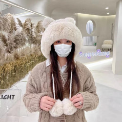 冬季针织护耳可爱保暖帽毛毛帽子