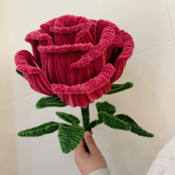 巨型玫瑰花扭扭棒花束diy手工编织材料包自制仿绒花永生花送闺蜜