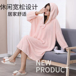 可穿式浴袍可爱可穿浴巾男女游泳家用吸水浴裙睡袍