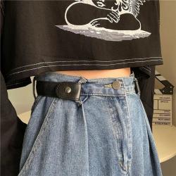 新款裤子潮流正品皮带懒人裤带白色牛仔裤休闲弹力腰带