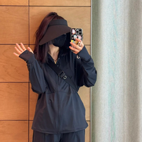 防紫外线户外休闲透气防晒服连帽宽松速干黑色跑步女士软壳衣薄款