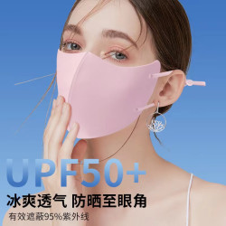 时尚护眼角防晒面罩冰感舒适透气户外骑行可水洗耳绳可调节口罩