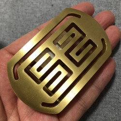 VF 祥云实心黄铜镂空金色皮带扣腰带扣扣头皮带头高档板扣4CM单卖
