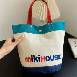 上班包包手拎新款蓝色miki新款帆布包防水便携包字母包