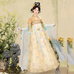 妃亦坊 原创汉服唐制齐胸刺绣襦裙印花淡雅日常春夏款