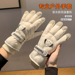 2025滑雪手套女冬季加绒加厚保暖户外骑行防滑分指全掌可触屏手套