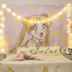 少女心房间装饰墙民宿挂布挂毯网红少女卧室出租屋布床宿舍改造布