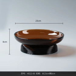 BEST WEST 水果盘客厅茶几家用轻奢高档玻璃果盘精致盘子糖果摆件供盘