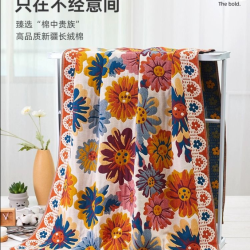 花朵纯棉纱布家用男女成人洗澡大毛巾柔软吸水加厚加大裹巾裹身