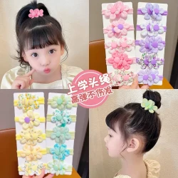 韩版儿童花朵毛巾圈头绳扎高马尾女童不伤发耐用皮筋可爱发圈发饰