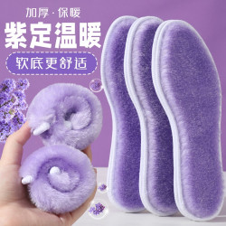 新款紫丁香防臭保暖鞋垫加绒加厚抗寒柔软舒适防臭男女毛毡