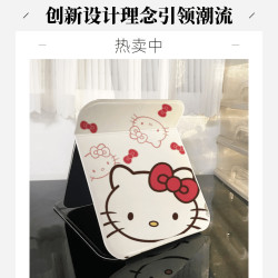 女生桌面化妆镜学生可爱卡通台式折叠镜子宿舍办公室桌大号梳妆镜