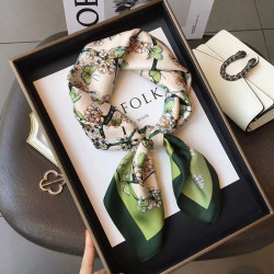 花卉小方巾女百搭小领巾春秋冬职业装饰女士网红