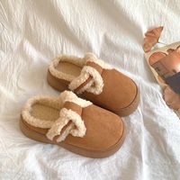 玉其林 厚底勃肯棉拖鞋女款网红ins休闲冬季外穿加绒保暖室内居家用防滑